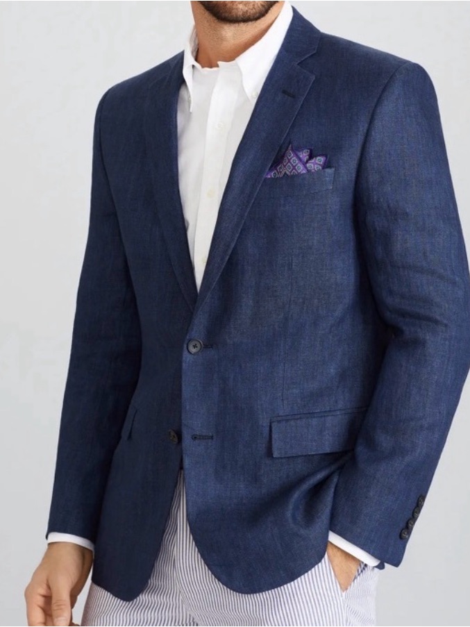 Brooks Brothers Navy Linen-Blend Sport Coat